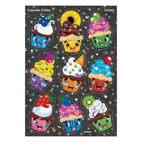 Trend Enterprises&reg; Cupcake Cuties Sparkle STICKERS&reg;, 6 Packs of 18 {1}