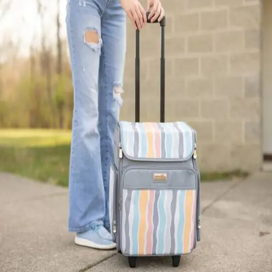 Everything Mary Gray Stripes Rolling Craft Bag {7}