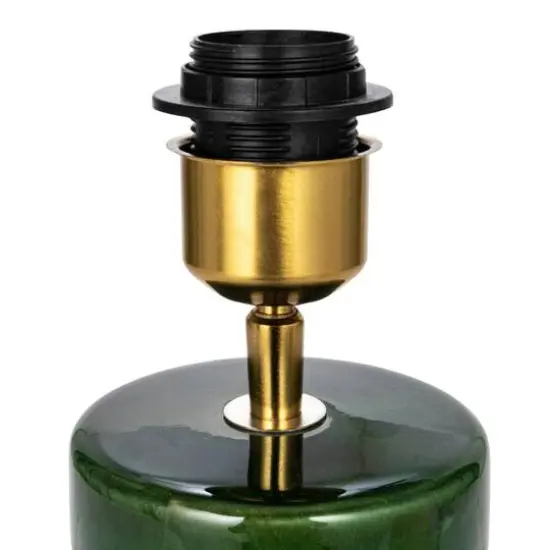 Hello Honey&reg; 23" Green Ceramic LED Table Lamp with Natural Linen Shade {7}