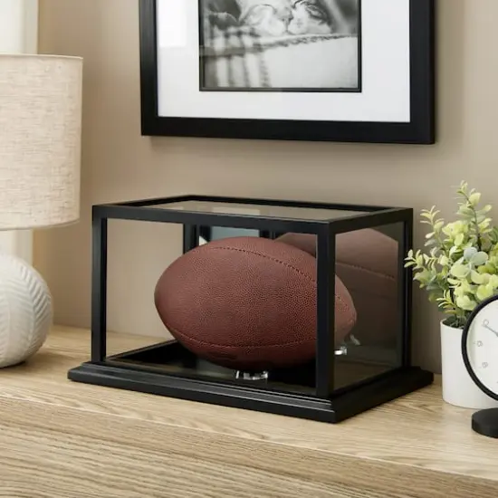 Black Football Display Case With Mirror Back by Studio D&eacute;cor&reg; {3}