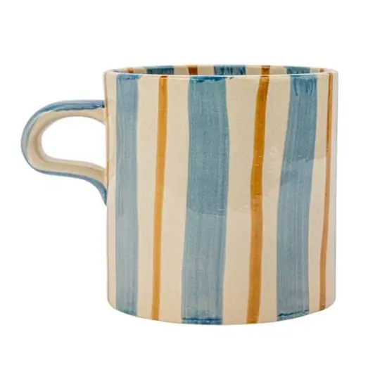 Hello Honey&reg; 5" Striped Stoneware Mug Set {9}