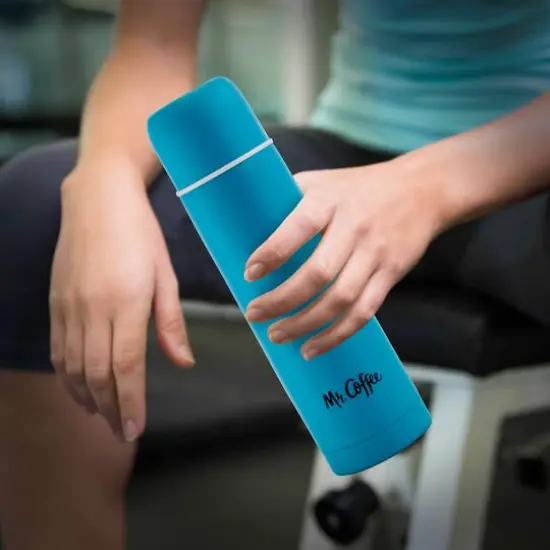 Mr. Coffee Javelin 16oz. Blue Stainless Steel Thermal Travel Bottle {3}