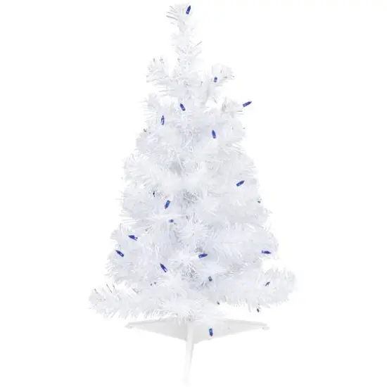 2ft. Pre-Lit White Iridescent Pine Artificial Christmas Tree, Blue Lights {1}
