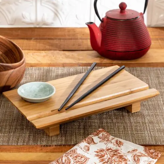 Honey Can Do Joyce Chen Burnished Bamboo Sushi Board Set {3}