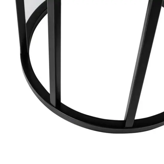 Honey Can Do Black Round C End Table {6}