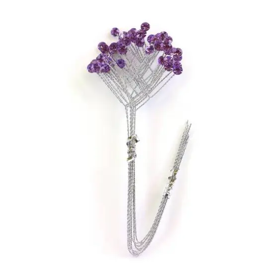JAM Paper Rinestone Quintet, 12ct. Plum Purple with Silver Stem {1}