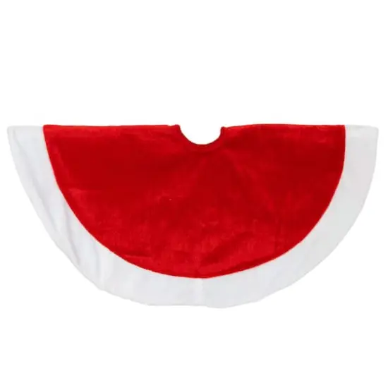 18" Red & White Velveteen Mini Tree Skirt {8}
