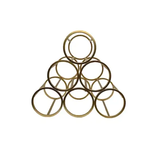 12.5" Gold 6-Bottle Metal Circles Wine Caddy by Ashland&reg; {1}