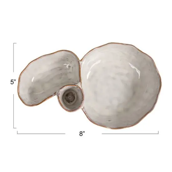 Hello Honey&reg; 8" White Tri-Section Stoneware Dish {13}