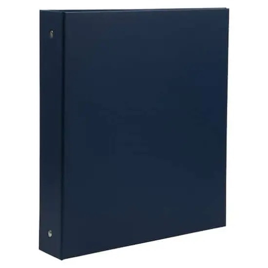 JAM Paper 1.5" Navy Blue Premium Linen Textured 3 Ring Binder {1}