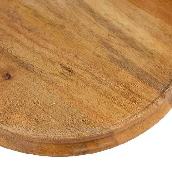 Brown Wood and Glass Natural Cake Stand with Cloche, 10" x 13" x 13" {5}