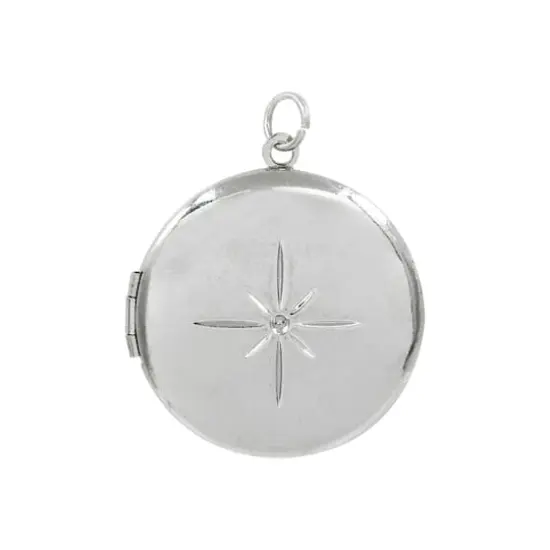 Silver Starburst Circle Locket by Bead Landing&trade; {1}