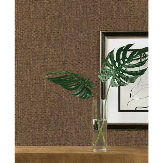 RoomMates Faux Grasscloth Weave Peel & Stick Wallpaper Brown {6}