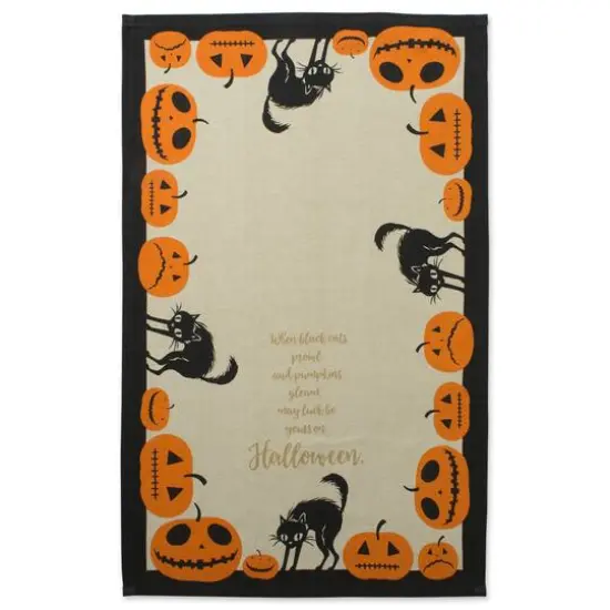 DII® Assorted Jack-O'-Lantern Halloween Printed Dishtowel Set {6}