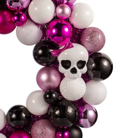 23.5" Pink & Purple Skull & Ornament Wreath by Ashland&reg; {4}