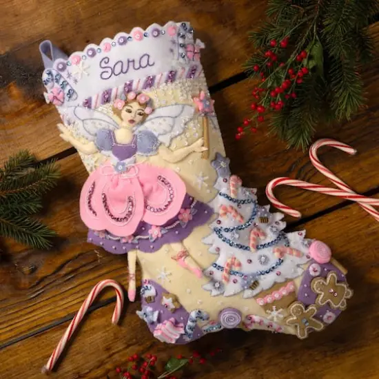 Bucilla&reg; Sugar Plum Dreams Felt Stocking Kit {3}