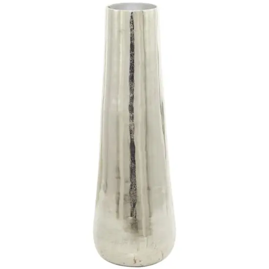 30.5" Aluminium Contemporary Vase Silver {3}