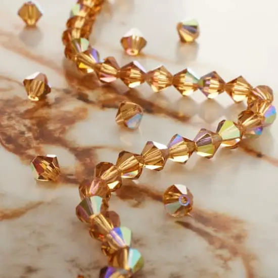 Preciosa Glass Crystal Bicone Beads, 6mm by Bead Landing&trade; Light Colorado Topaz AB {3}