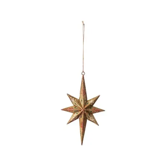 Hello Honey&reg; 8" Multicolor Hand-Painted Metal Star Ornament with Distressed Finish {1}