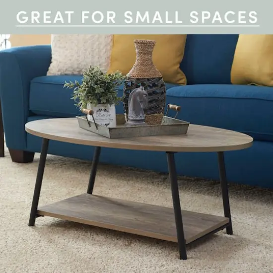 Household Essentials 39" Jamestown Oval Coffee Table Ashwood {4}