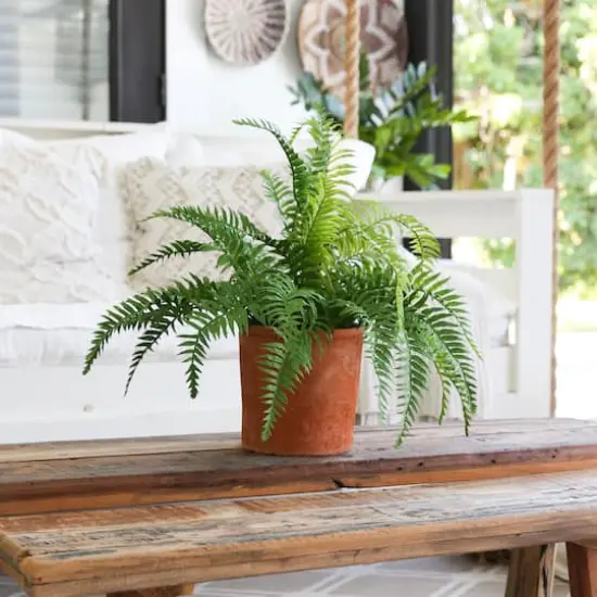 22" Artificial Fern Plant in Decorative Planter {4}