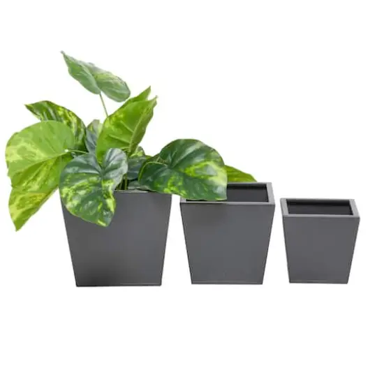 Grey Modern Planter, Set of 3" 8", 6", 5" {5}