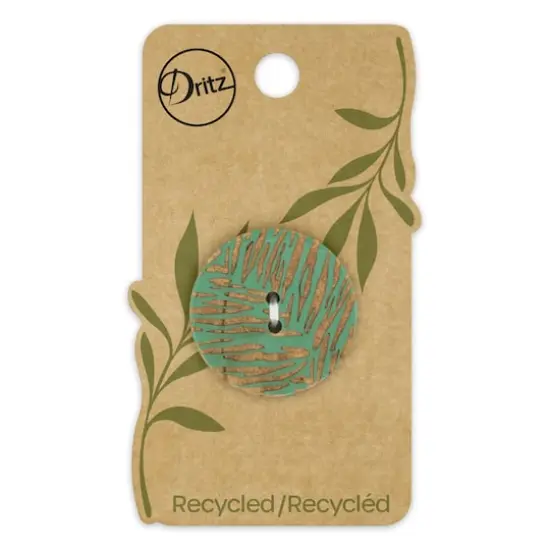 Dritz&reg; 30mm Sustainable Coconut Round Button, 3ct. Dark green {1}