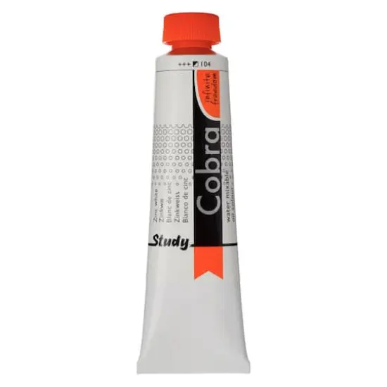 Cobra Study Water Mixable Oil Colour, 40mL 104 Zinc White {1}