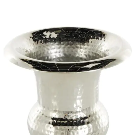 Silver Aluminum Goblet Inspired Hammered Vase {5}