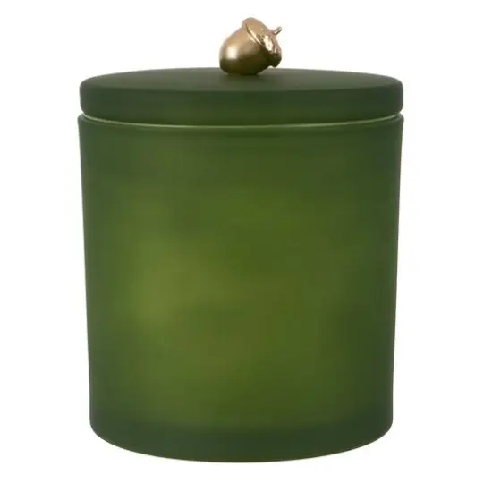 14oz. Scented Fall Icon Filled Candle in Frosted Glass Jar by Ashland&reg; Amber and Cedar/Acorn Figure {1}