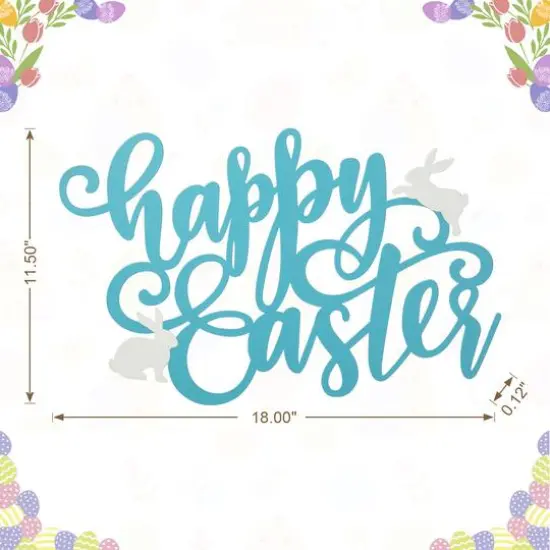 Glitzhome&reg; 18" Easter Metal "Happy Easter" Door Hanger {8}