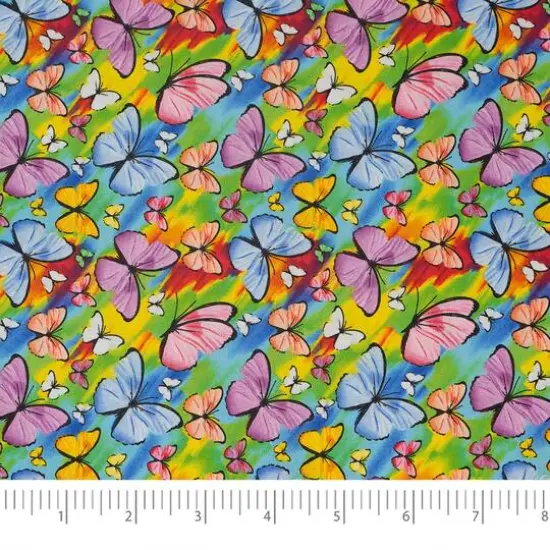 SINGER Rainbow Bright Butterflies Cotton Fabric {4}