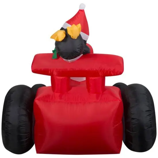 7.5ft. Airblown&reg; Inflatable Santa in Racecar with Penguins {5}