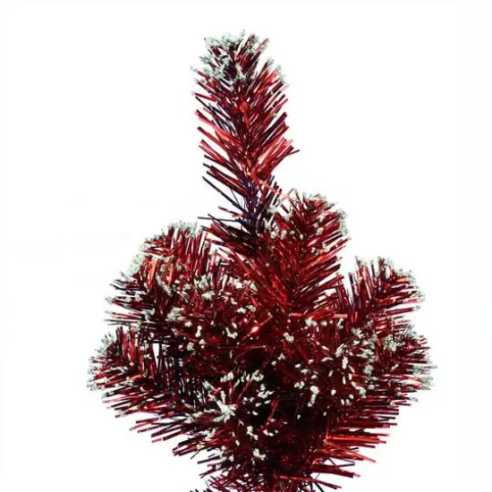 2ft. Unlit Dark Red Tinsel Artificial Christmas Tree {4}