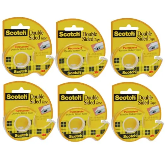 Scotch&reg; 0.5" x 6.9yd. Double Sided Tape In Dispenser Rolls, 6ct. {1}
