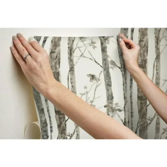 RoomMates Trees Peel & Stick Wallpaper Brown and taupe {10}