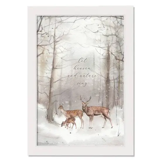 Heaven and Nature Sing White Framed Canvas Wall Art {1}