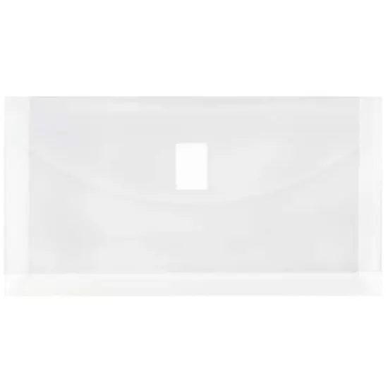 JAM Paper 5.25" x 10" Plastic Hook & Loop Closure Envelopes, 12ct. Clear {1}