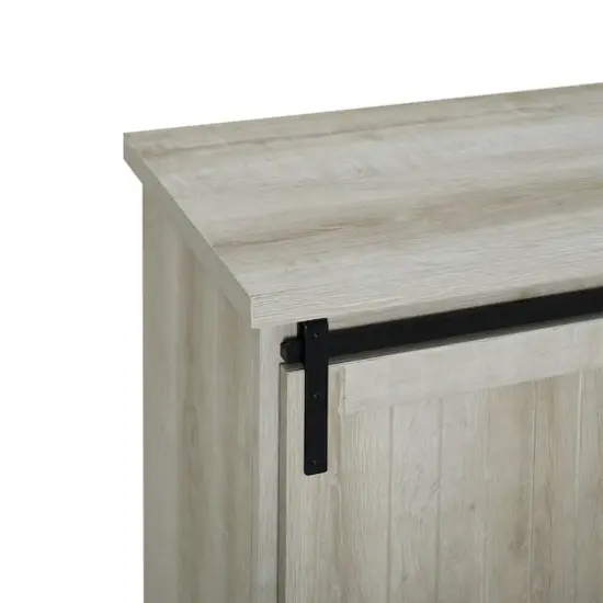 Edison Walker 32" White Oak Sliding Grooved Door Modern Accent Cabinet {6}