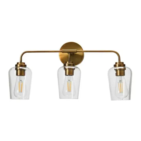 Hello Honey&reg; Robert Stevenson Lighting Holden Metal & Glass 3-Light Vanity Brushed Bronze {10}