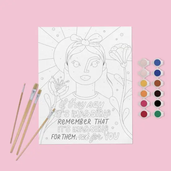 Kids Crafts Nothing Is Impossible Paint By Number Canvas Kit {4}