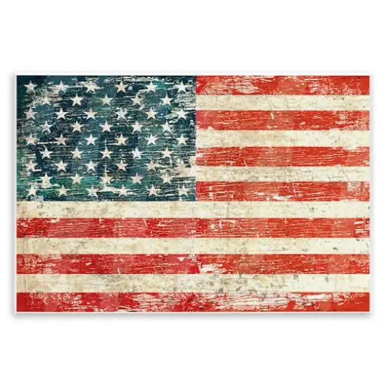 Stupell Industries Rustic American Flag Wall Plaque Art {1}