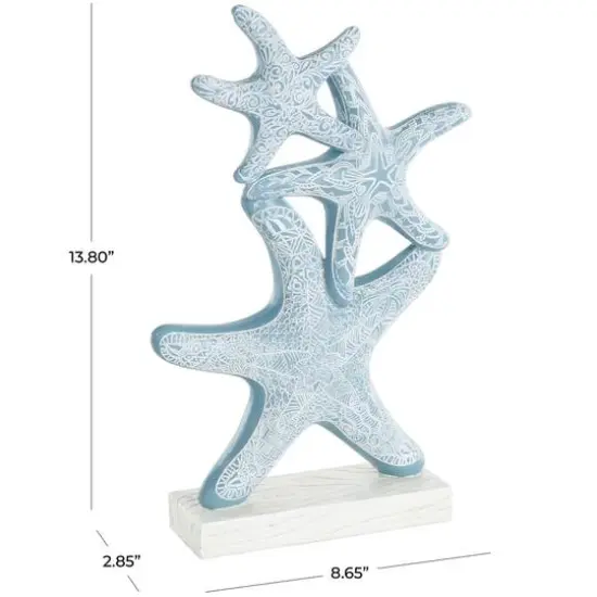 14" Blue Starfish Stacked Sculpture {8}