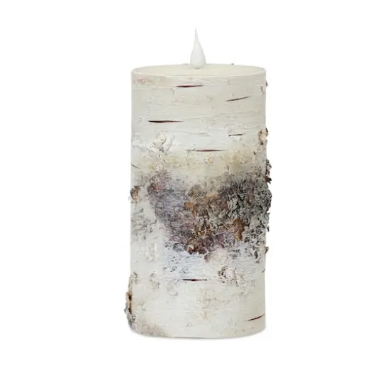 3.5" x 7" LED Birch Candle with Remote {1}