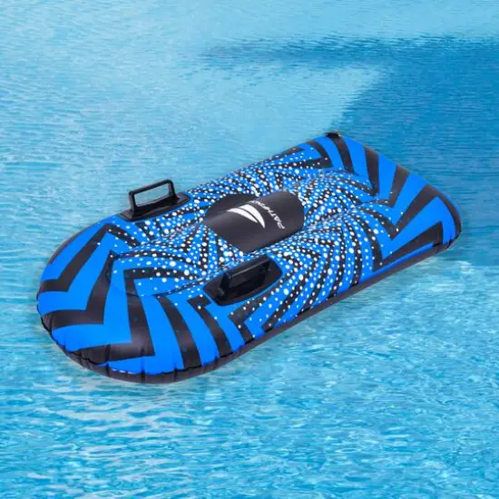 Pool Central 3.2ft. Inflatable Long Black & Blue Ride-On Pool Float & Snow Tube {3}
