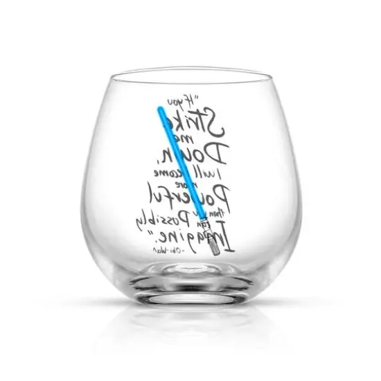 JoyJolt&reg; Star Wars&trade; 15oz. New Hope Obi-Wan Kenobi Blue Lightsaber Stemless Drinking Glass, 2ct. {6}
