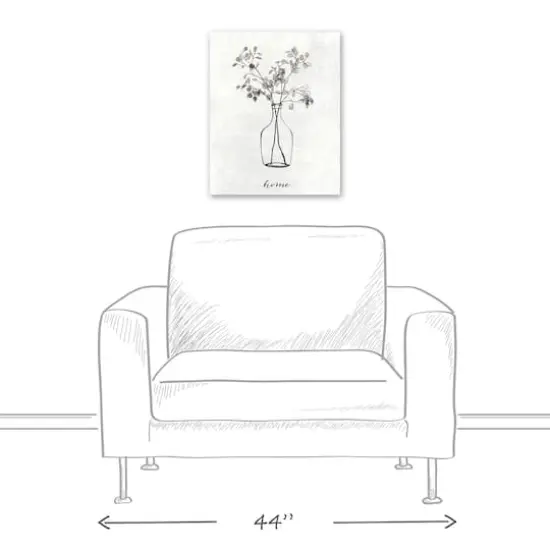 Designs Direct Home Flower Line Drawing Canvas Wall Art {6}