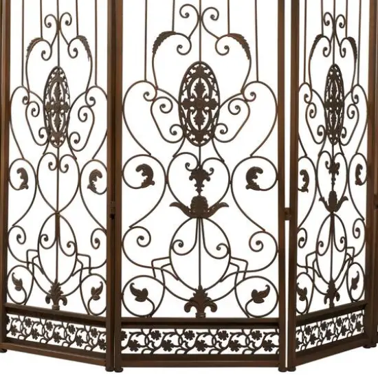 Brown Metal Eclectic Room Divider Screen, 80 " x 80 " x 1 " {5}