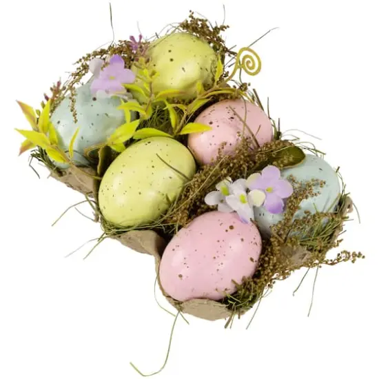 6" Speckled Easter Eggs with Carton Decoration {5}