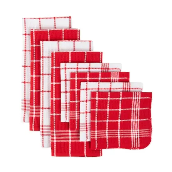 DII&reg; J&M Red Waffle Weave Dishtowel & Dishcloth Set {5}